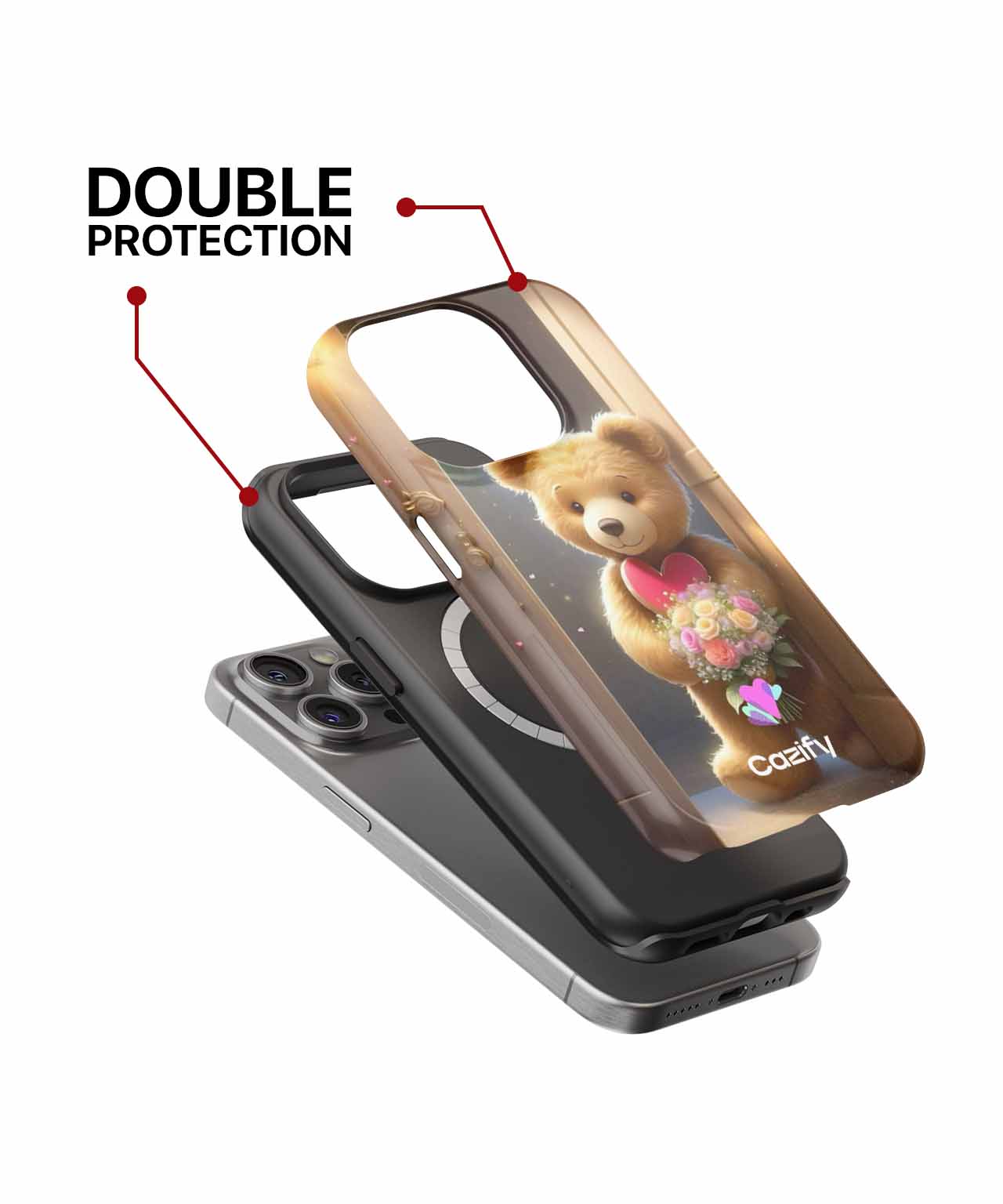Cuddly Teddy Bear with Flowers iPhone case Case Cazify - Delivery Canada