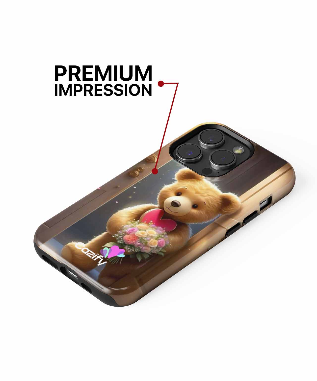 Cuddly Teddy Bear with Flowers iPhone case Case Cazify - Delivery Canada