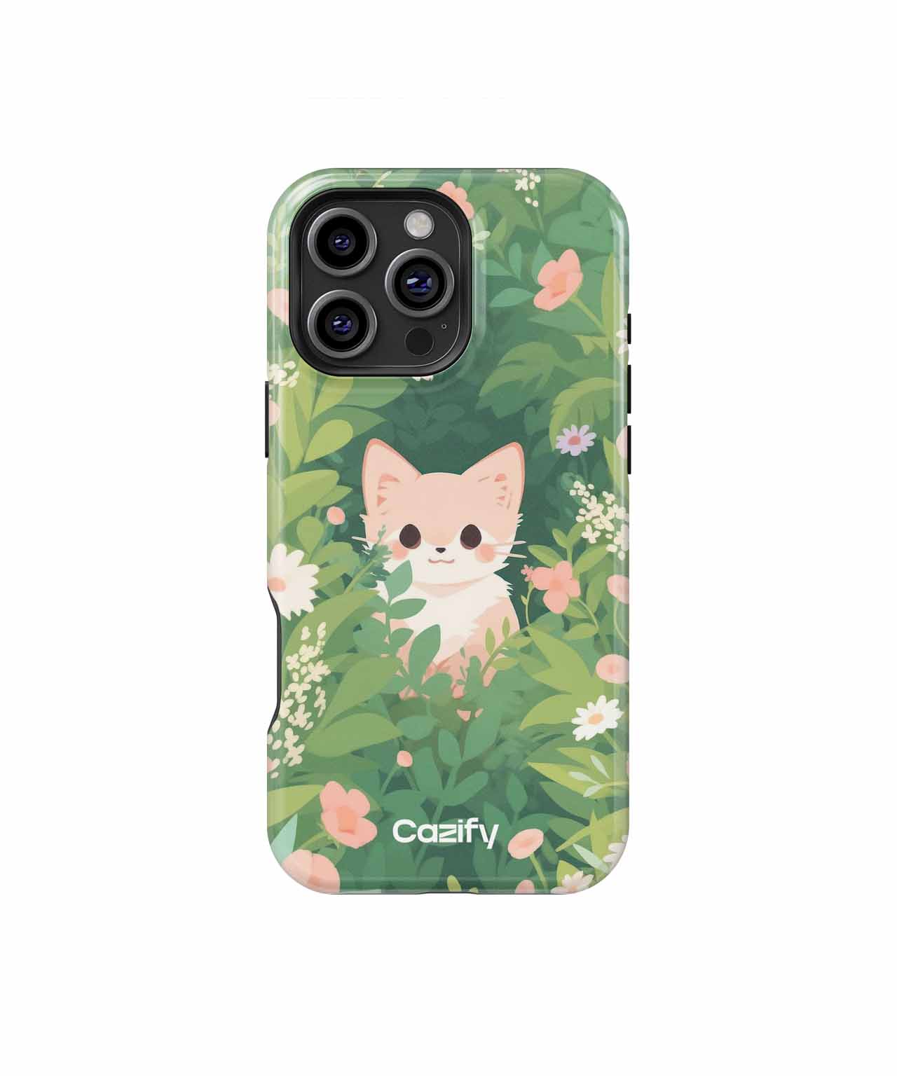 Curious Cat Adventuring in Flowers iPhone case Case Cazify - Delivery Canada