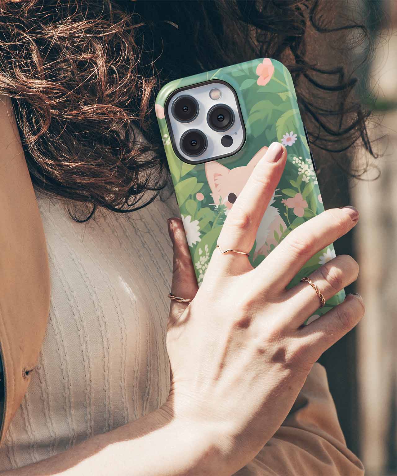 Curious Cat Adventuring in Flowers iPhone case Case Cazify - Delivery Canada