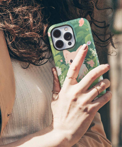 Curious Cat Adventuring in Flowers iPhone case Case Cazify - Delivery Canada