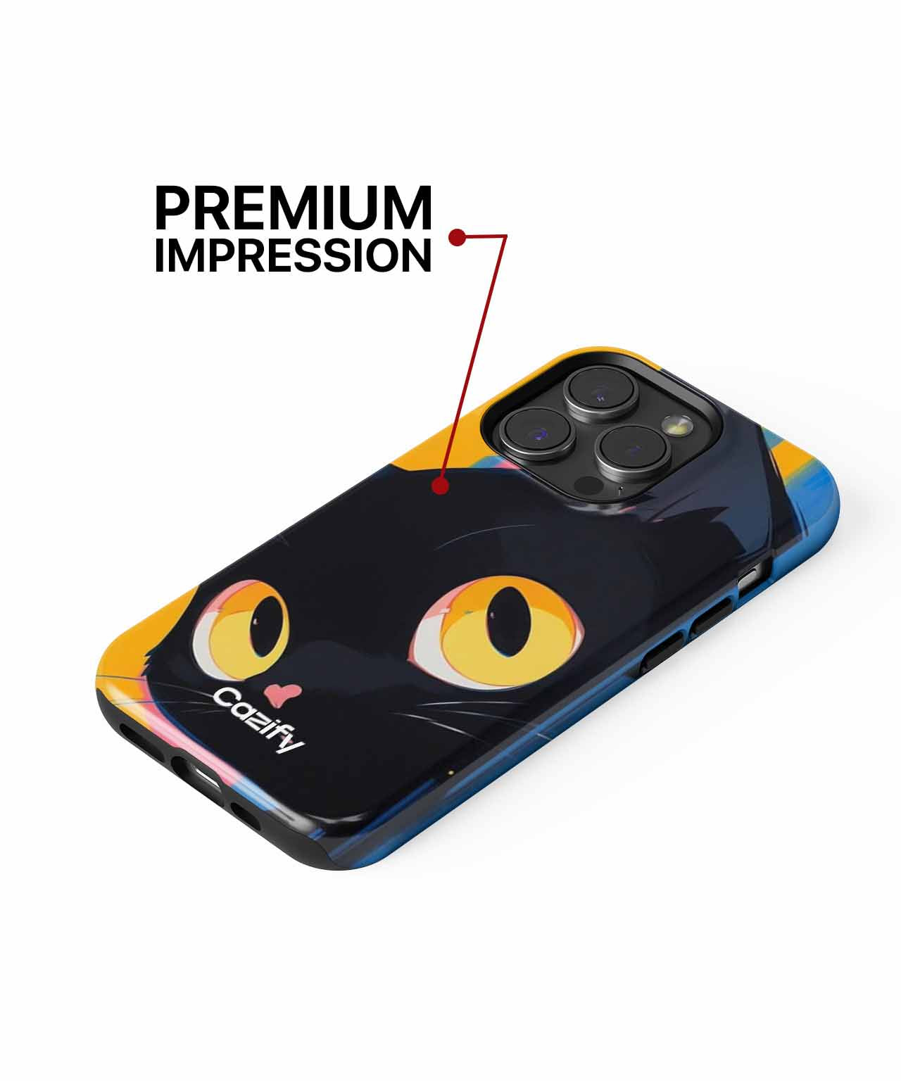 Curious Cat Peeking with Big Eyes iPhone case Case Cazify - Delivery Canada
