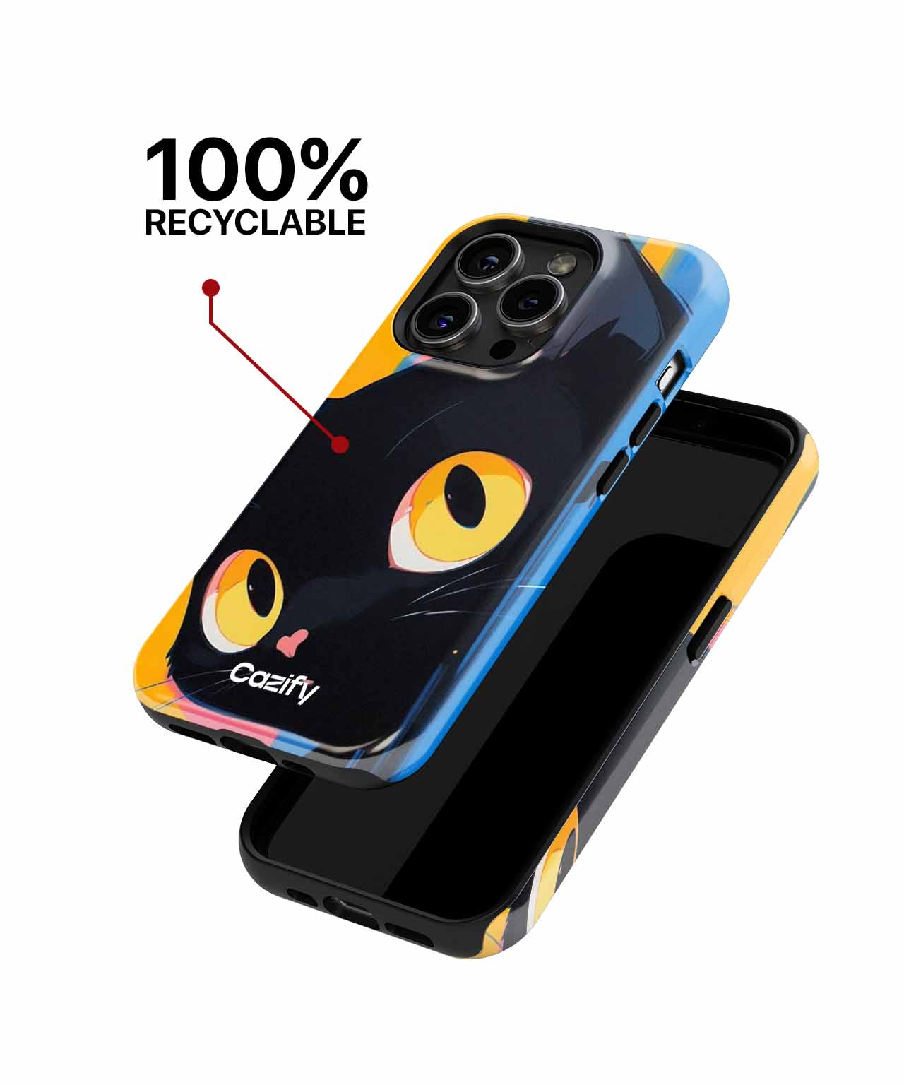 Curious Cat Peeking with Big Eyes iPhone case Case Cazify - Delivery Canada