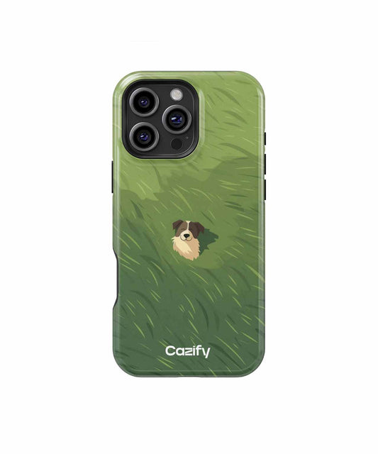 Curious Puppy Surrounded by Greenery iPhone case Case Cazify - Delivery Canada