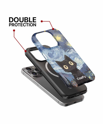 Curious Whiskers in a Starry Night iPhone case Case Cazify - Delivery Canada
