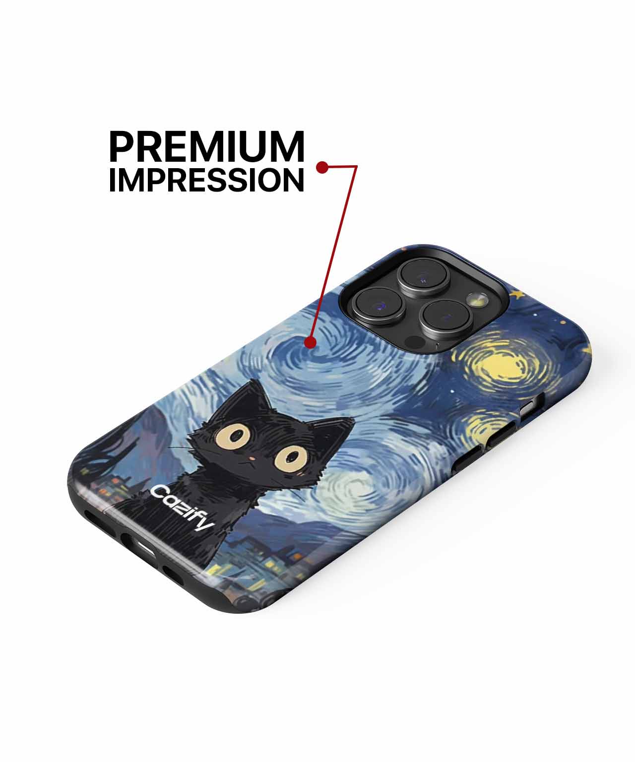 Curious Whiskers in a Starry Night iPhone case Case Cazify - Delivery Canada
