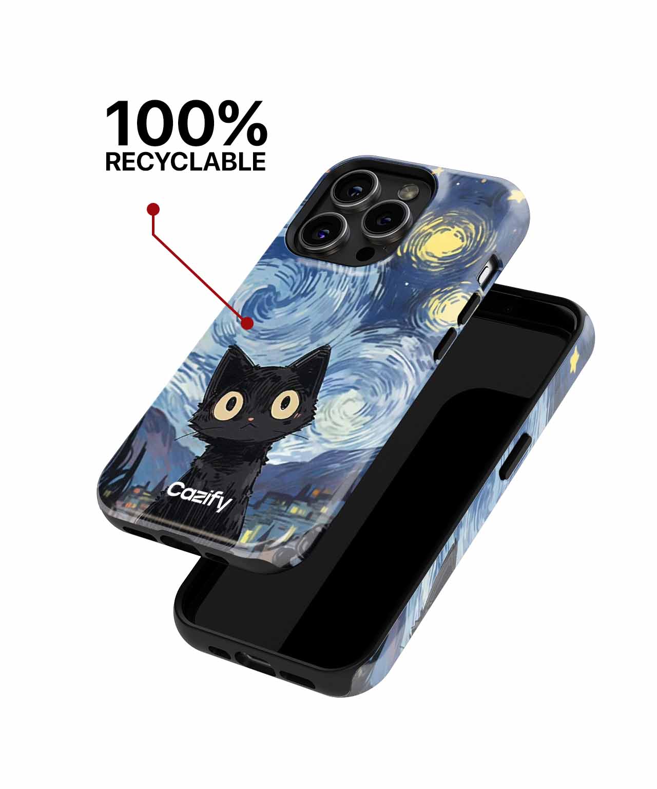 Curious Whiskers in a Starry Night iPhone case Case Cazify - Delivery Canada