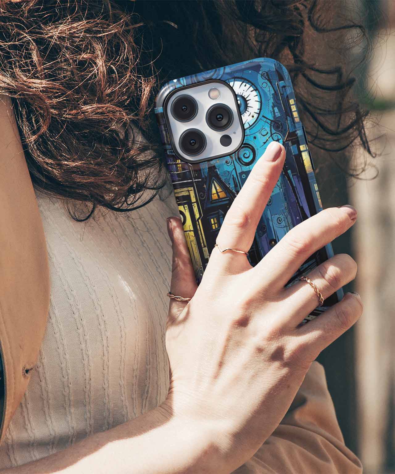 Curiously Whimsical Eye in the Night iPhone case Case Cazify - Delivery Canada