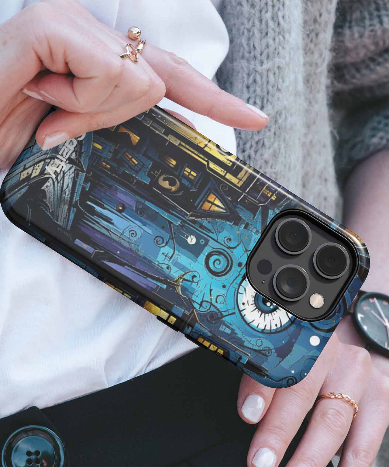 Curiously Whimsical Eye in the Night iPhone case Case Cazify - Delivery Canada