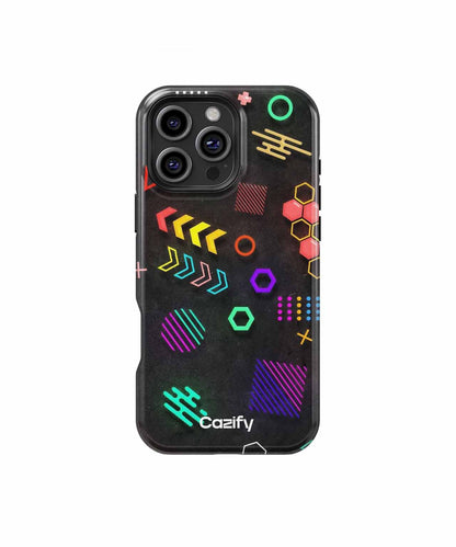 Dazzling Neon Geometric Extravaganza iPhone case Case Cazify - Delivery Canada