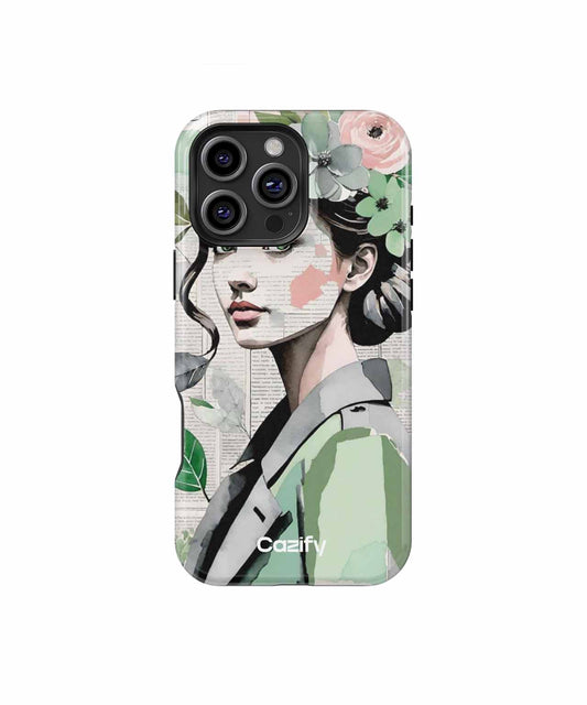 Delightful Floral Fashionista with Greenery iPhone case Case Cazify - Delivery Canada