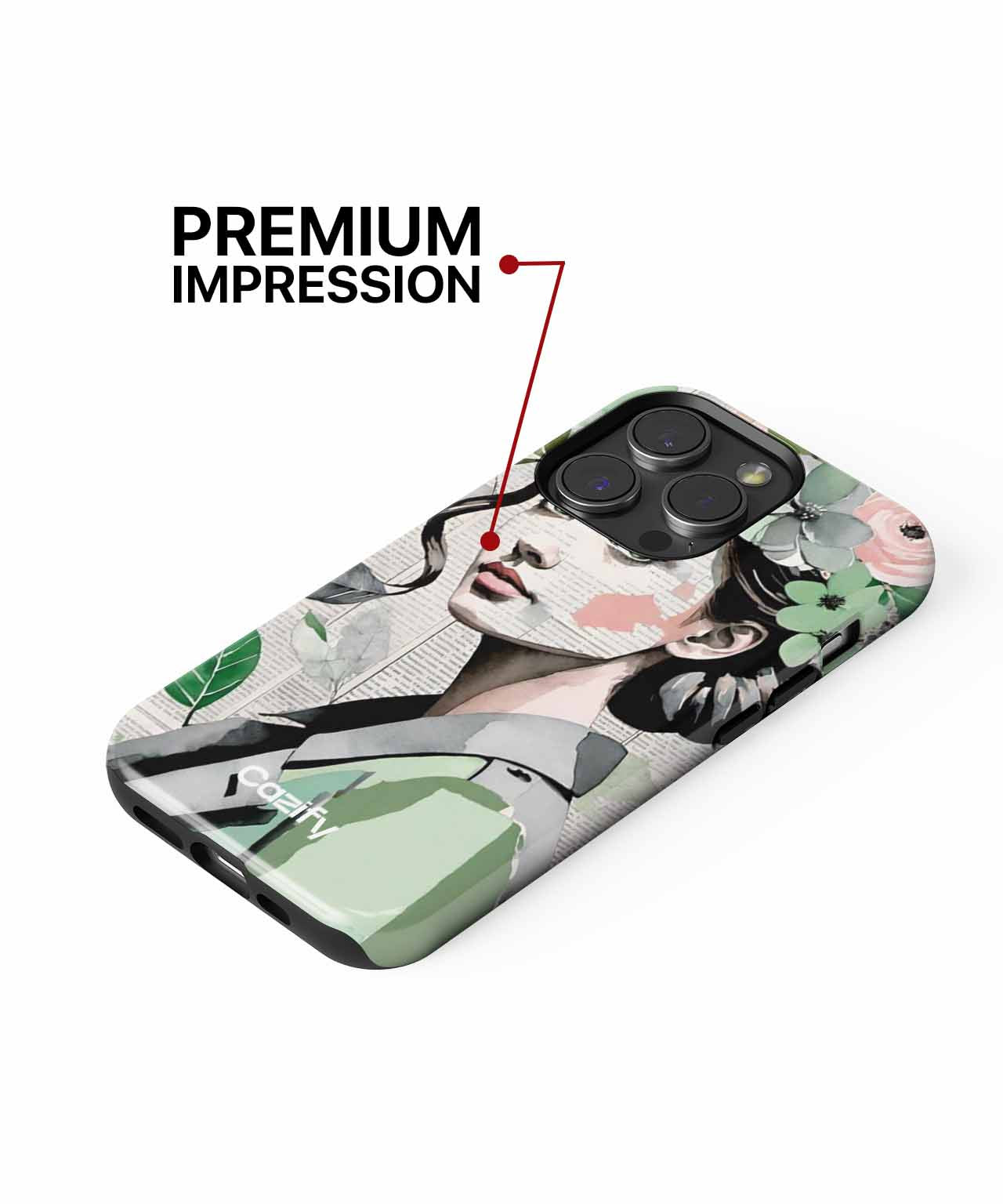 Delightful Floral Fashionista with Greenery iPhone case Case Cazify - Delivery Canada
