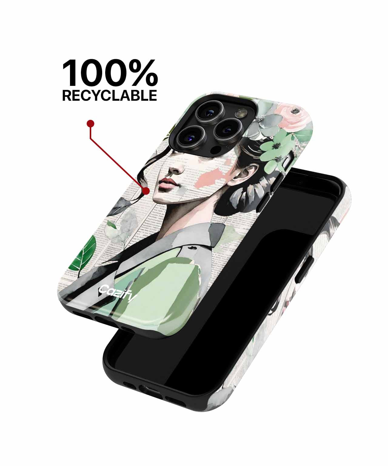 Delightful Floral Fashionista with Greenery iPhone case Case Cazify - Delivery Canada