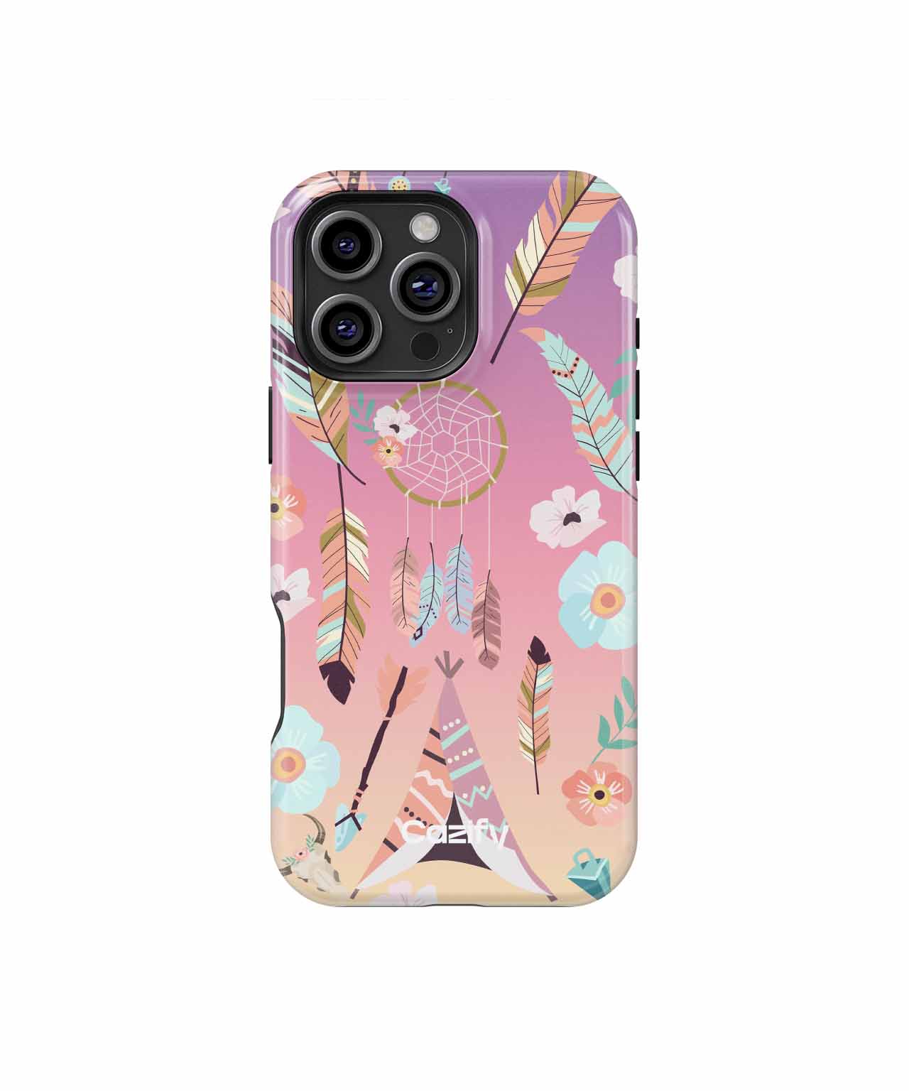 Dreamy Boho Vibes with Feathers and Flowers iPhone case Case Cazify - Delivery Canada