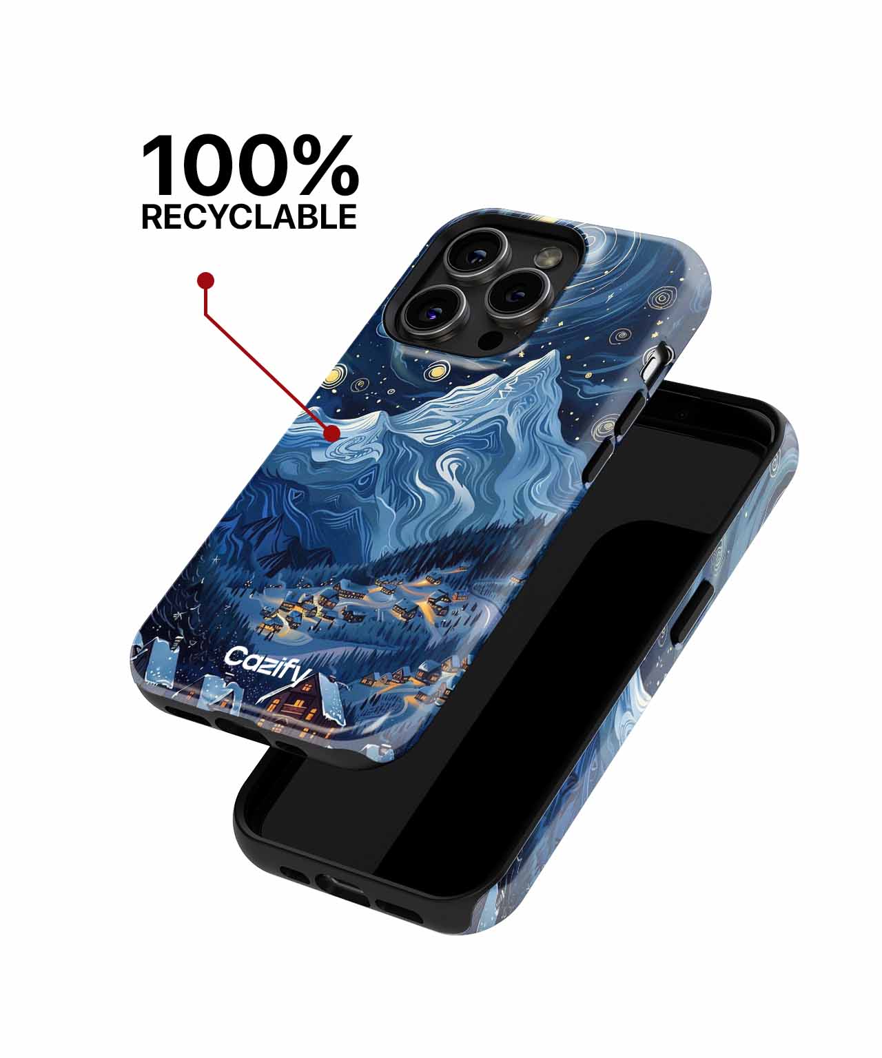 Dreamy Starry Night Over Mountains iPhone case Case Cazify - Delivery Canada