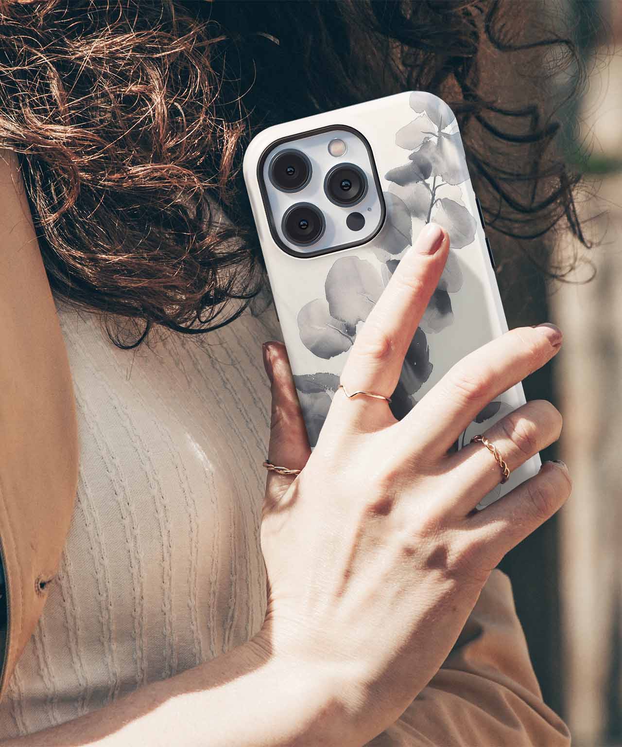 Elegant Inked Leaves Dancing in the Breeze iPhone case Case Cazify - Delivery Canada