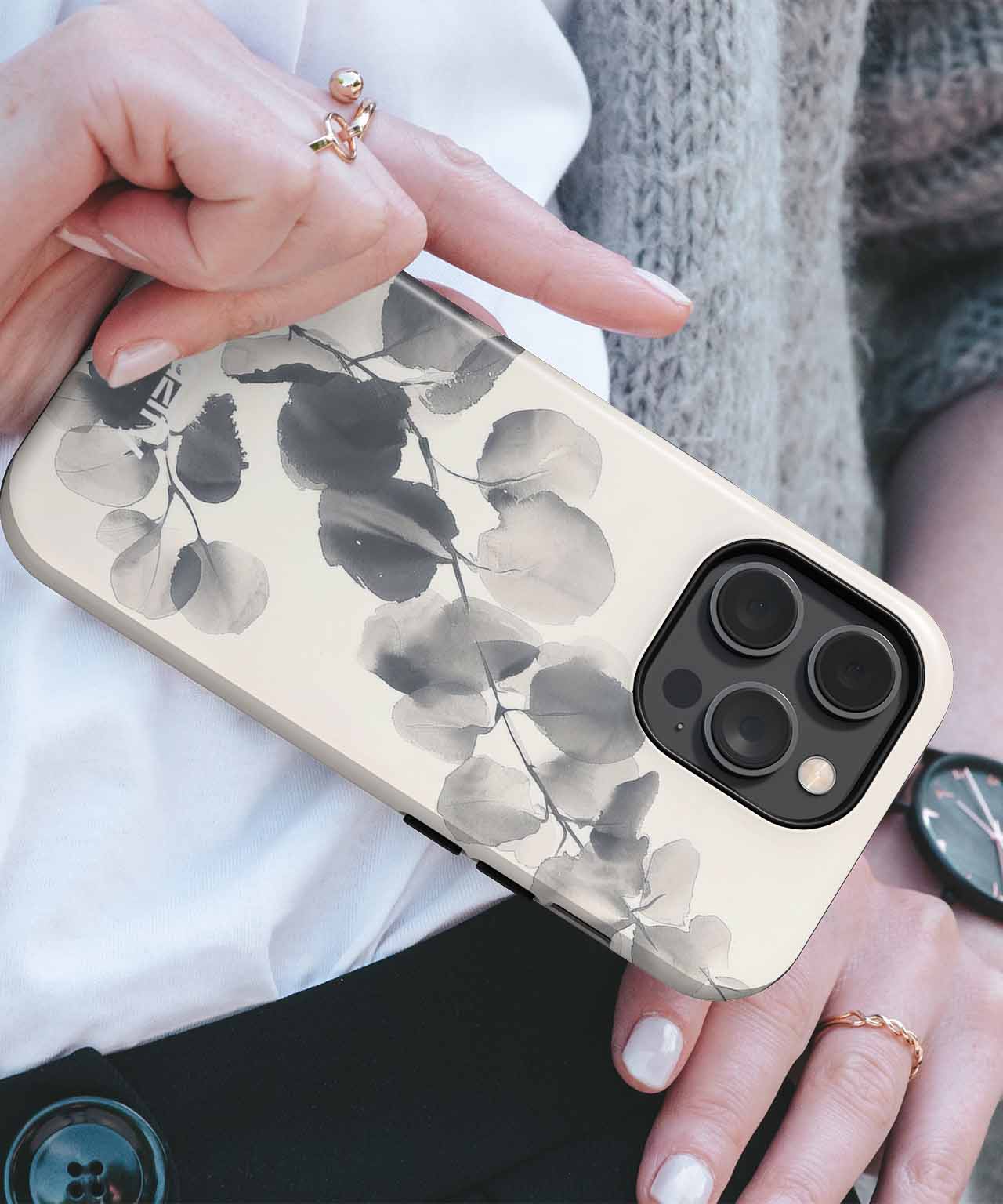 Elegant Inked Leaves Dancing in the Breeze iPhone case Case Cazify - Delivery Canada