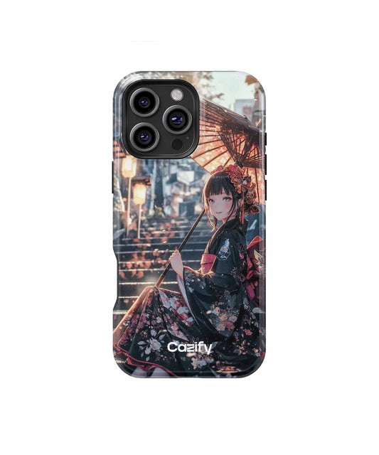 Elegant Kimono Princess with Umbrella iPhone case Case Cazify - Delivery Canada