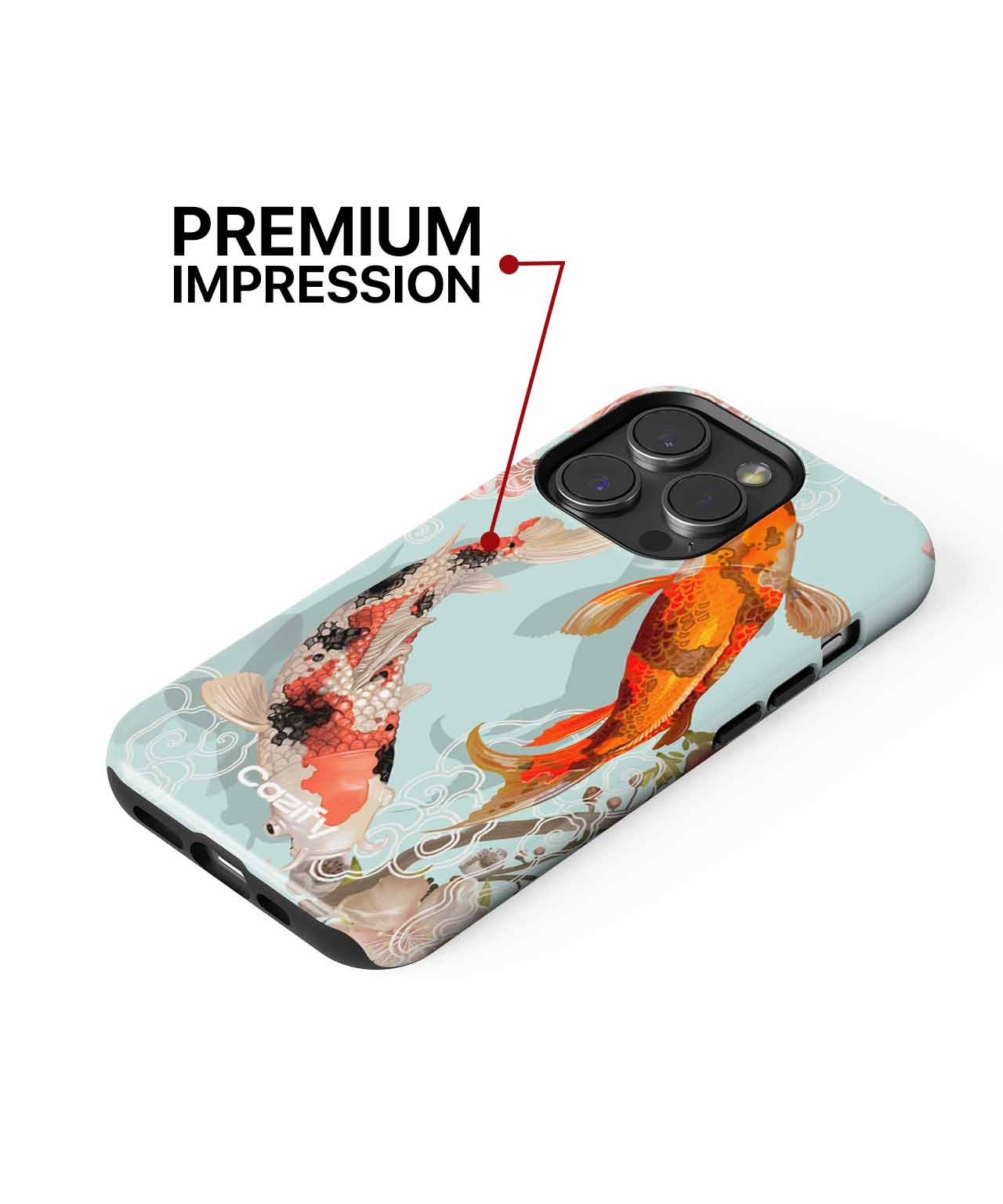 Elegant Koi Fish Dance Among Blooms iPhone case Case Cazify - Delivery Canada