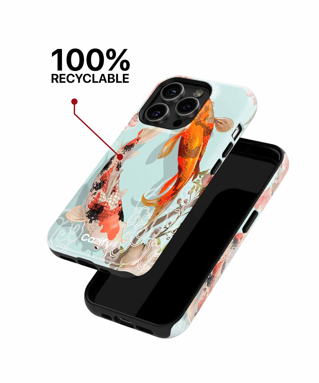 Elegant Koi Fish Dance Among Blooms iPhone case Case Cazify - Delivery Canada
