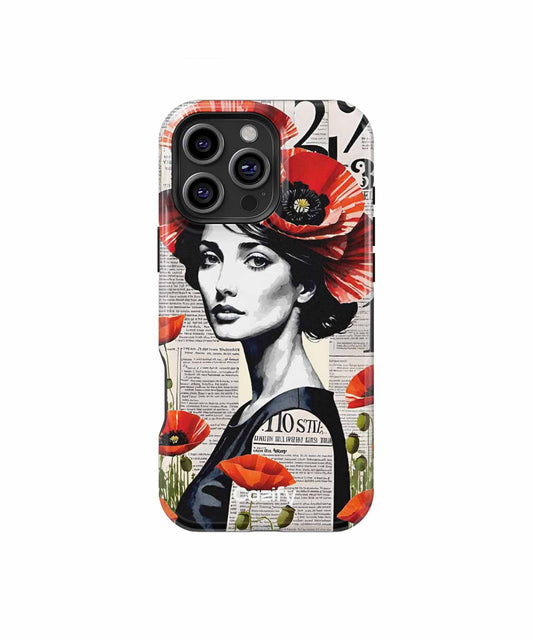 Elegant Lady in a Poppy Paradise iPhone case Case Cazify - Delivery Canada