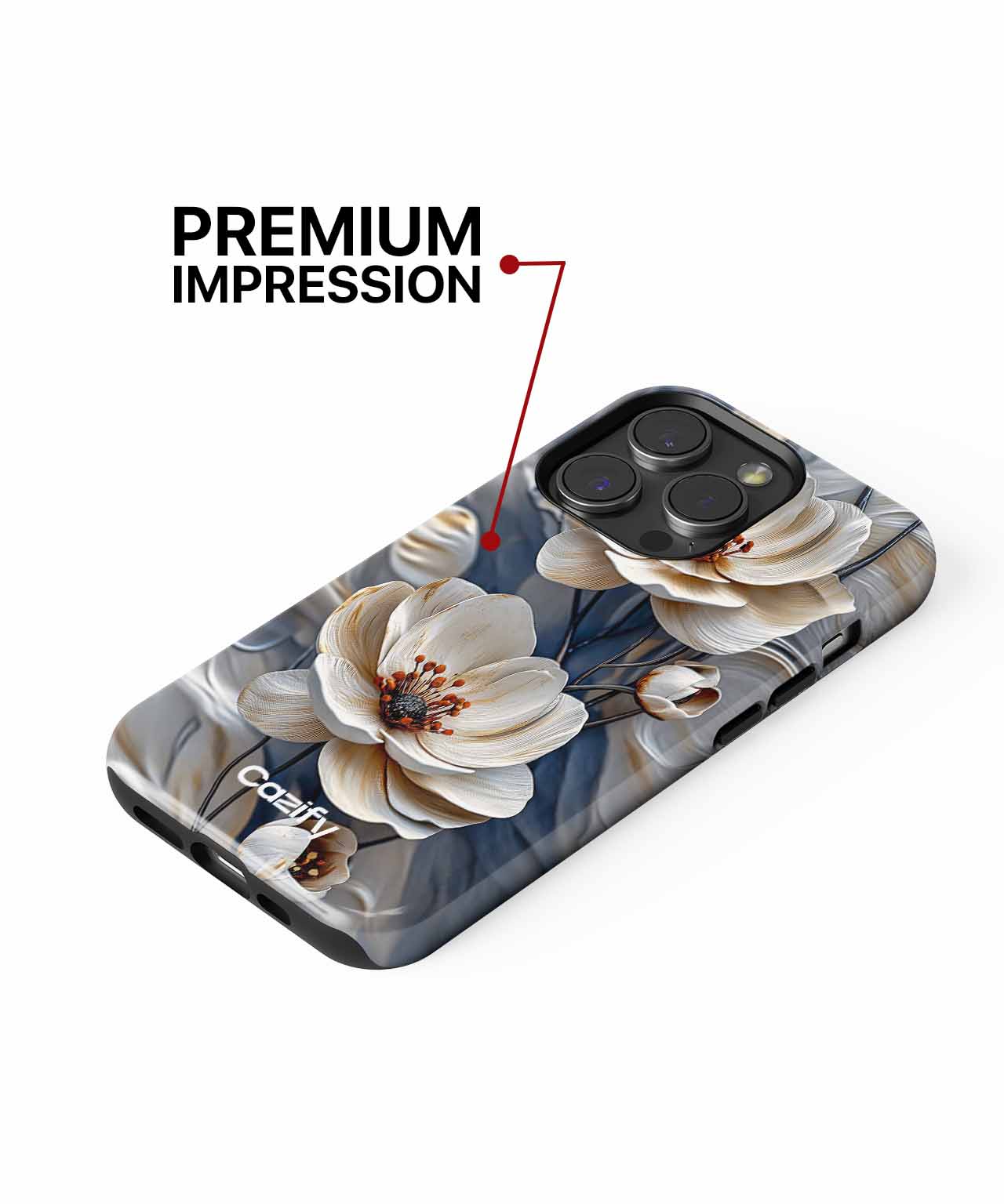 Elegant Whimsical Cream Flowers in Motion iPhone case Case Cazify - Delivery Canada