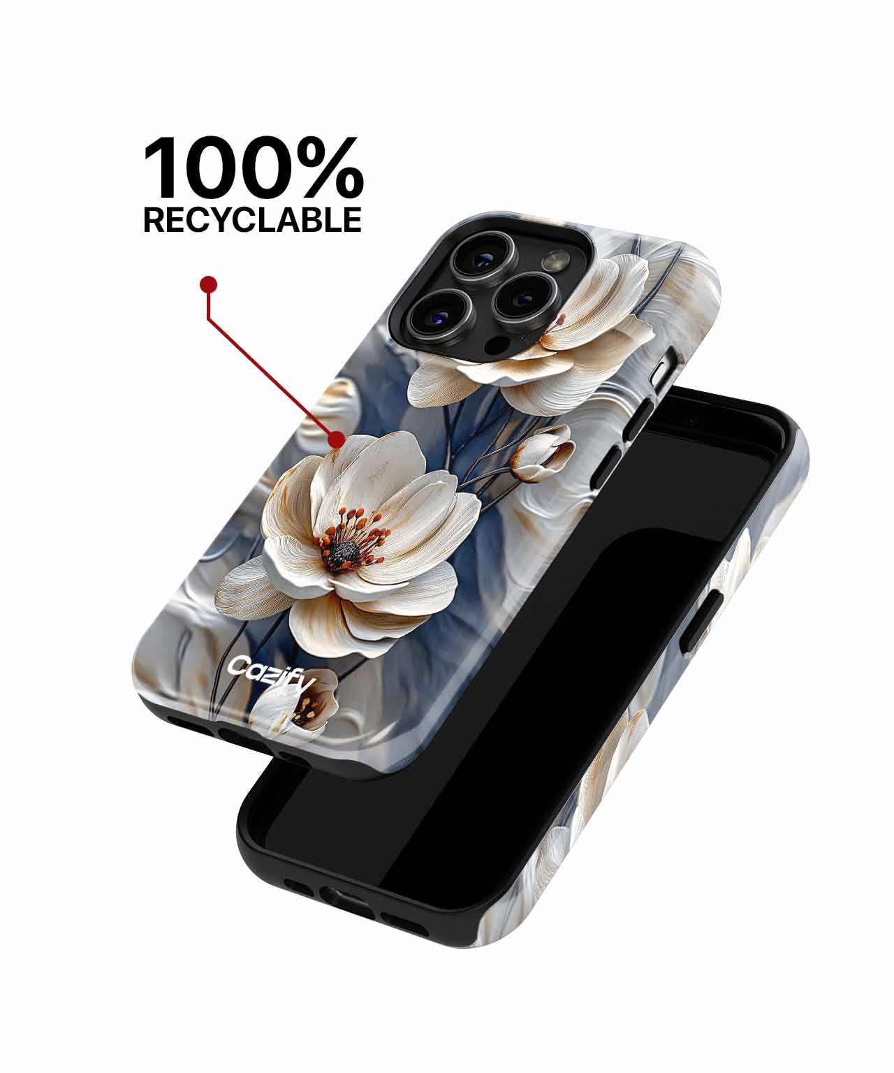 Elegant Whimsical Cream Flowers in Motion iPhone case Case Cazify - Delivery Canada