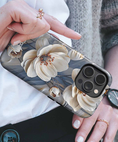 Elegant Whimsical Cream Flowers in Motion iPhone case Case Cazify - Delivery Canada