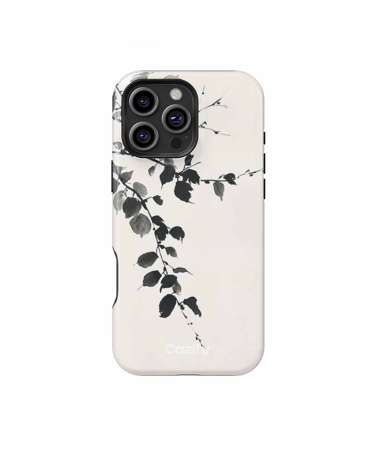 Elegant Whispering Leaves in Monochrome iPhone case Case Cazify - Delivery Canada