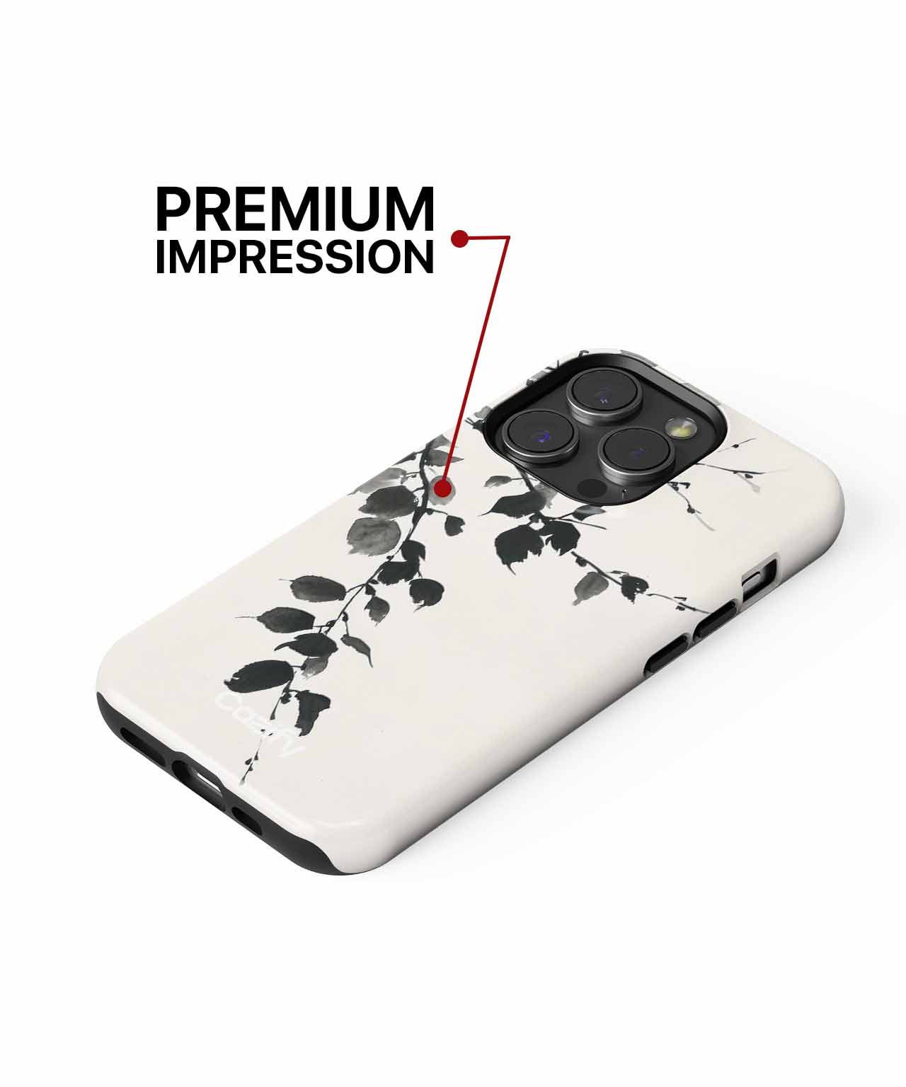Elegant Whispering Leaves in Monochrome iPhone case Case Cazify - Delivery Canada