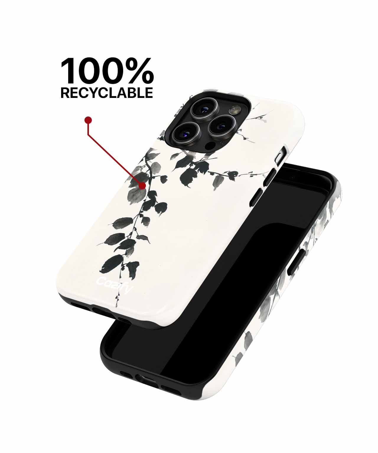 Elegant Whispering Leaves in Monochrome iPhone case Case Cazify - Delivery Canada