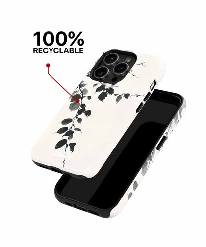 Elegant Whispering Leaves in Monochrome iPhone case Case Cazify - Delivery Canada