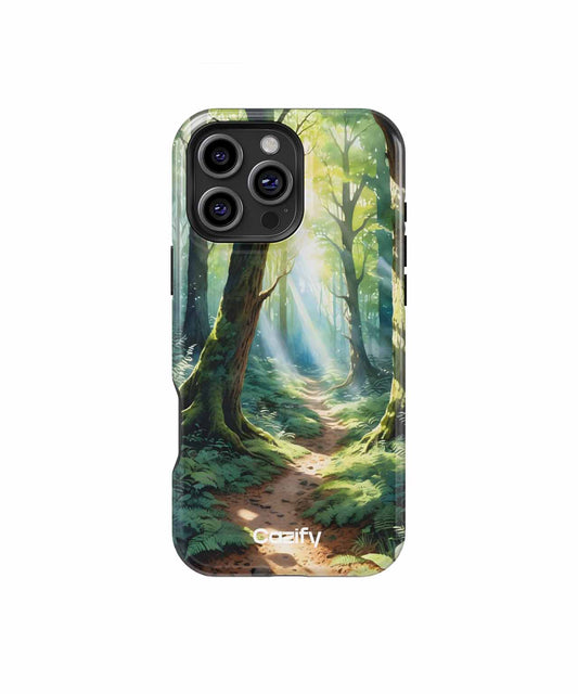 Enchanting Sunlit Forest Pathway iPhone case Case Cazify - Delivery Canada