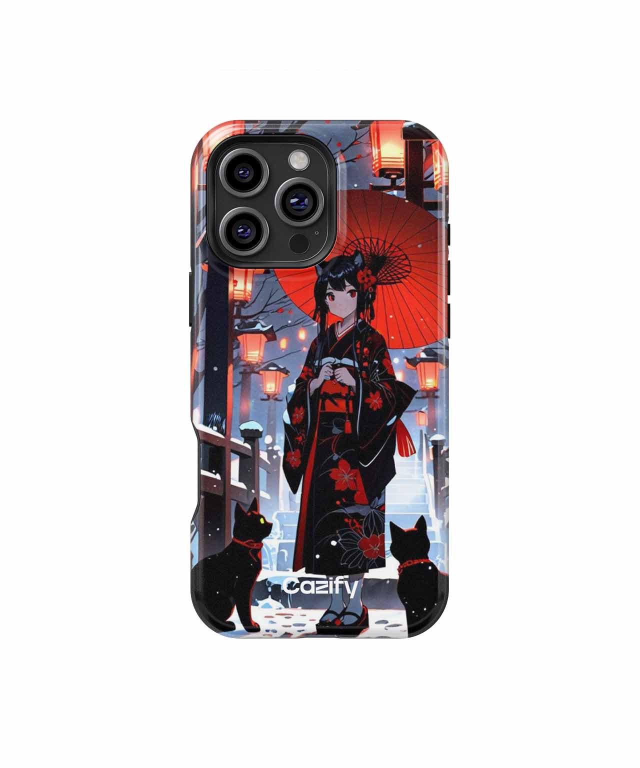 Enchanting Winter Night with Cats iPhone case Case Cazify - Delivery Canada