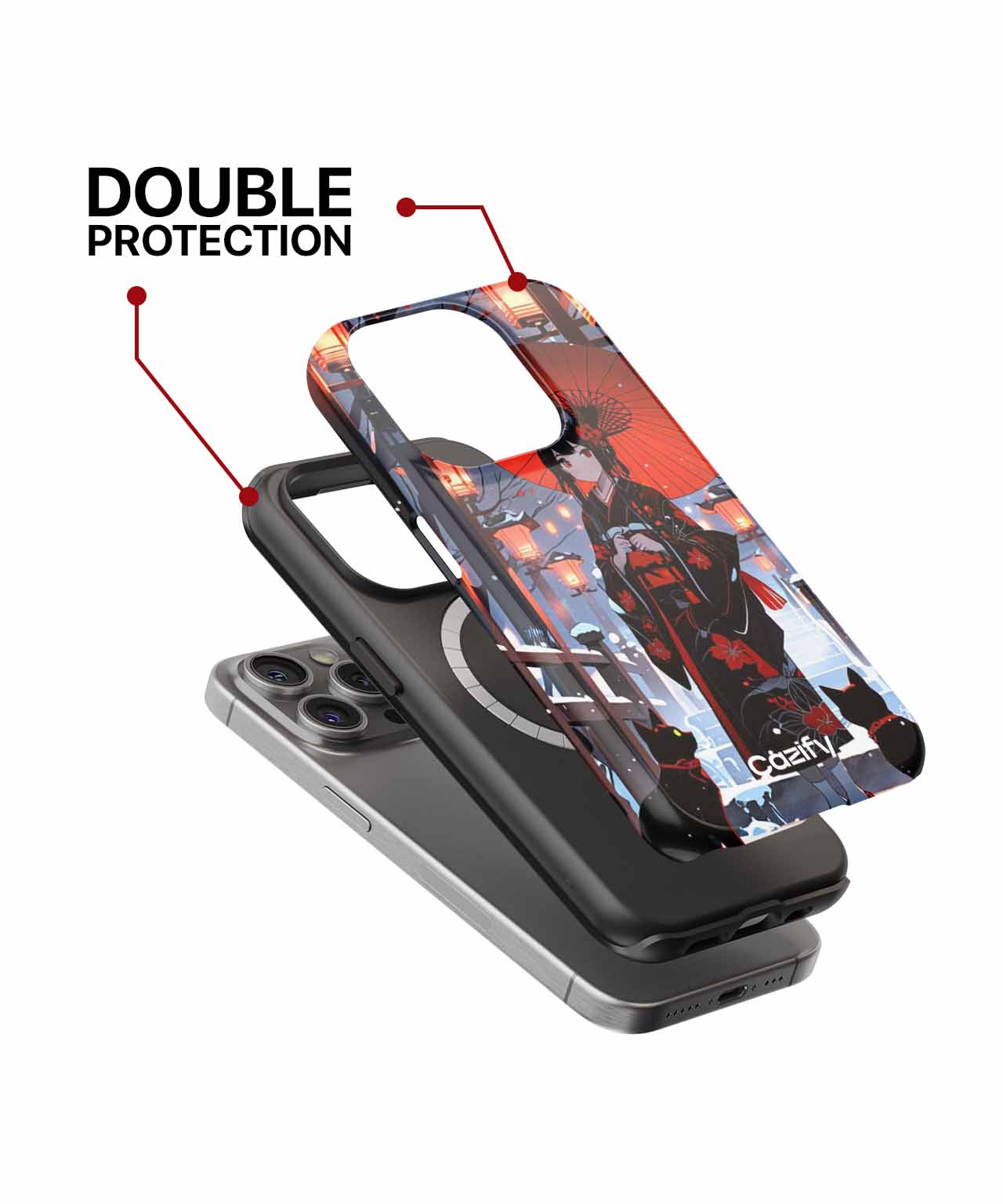 Enchanting Winter Night with Cats iPhone case Case Cazify - Delivery Canada