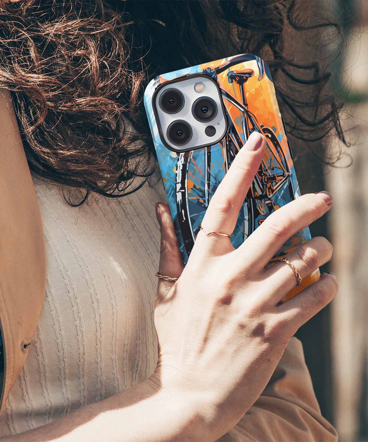 Energetic Bicycle in a Colorful Rush iPhone case Case Cazify - Delivery Canada
