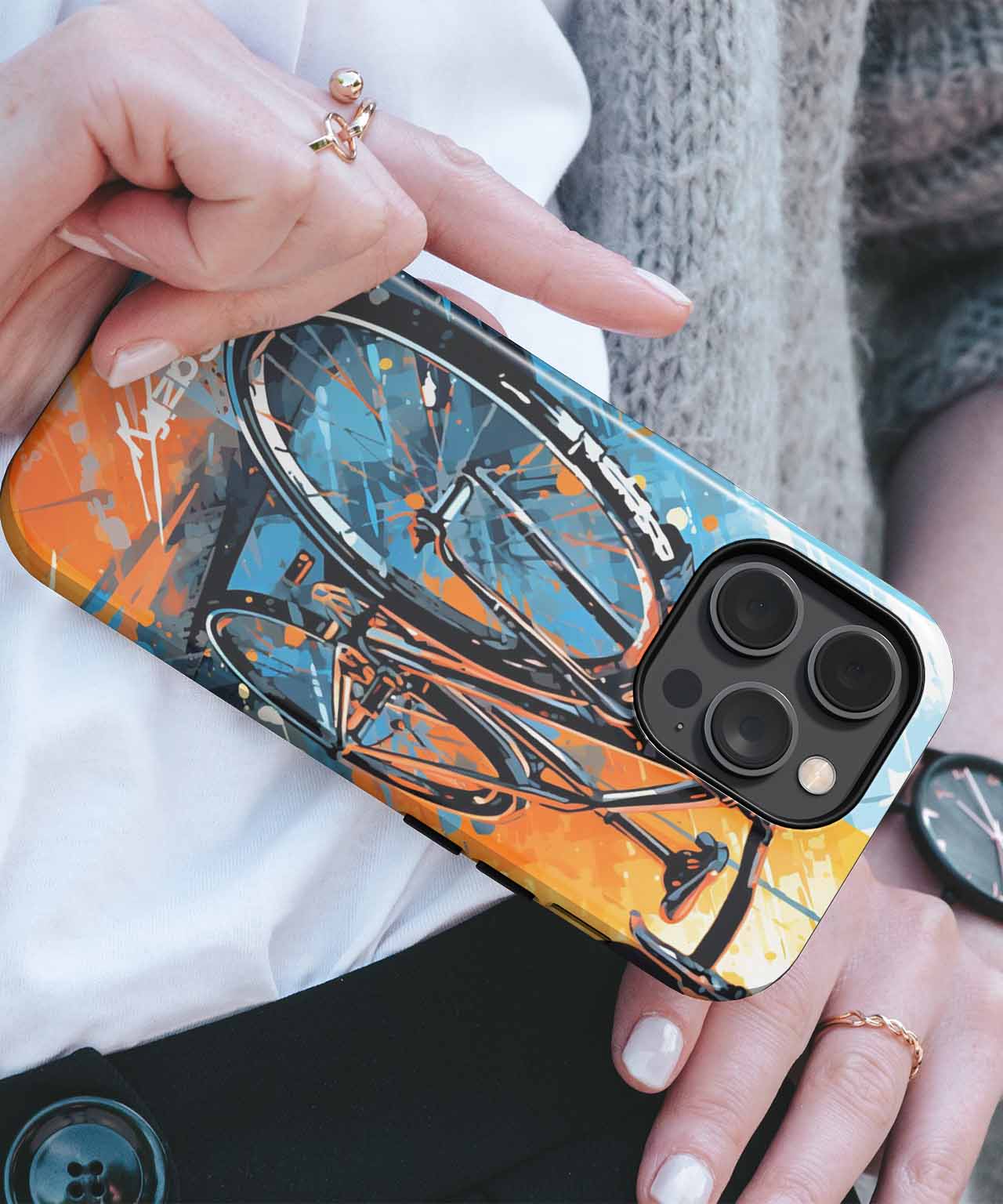 Energetic Bicycle in a Colorful Rush iPhone case Case Cazify - Delivery Canada