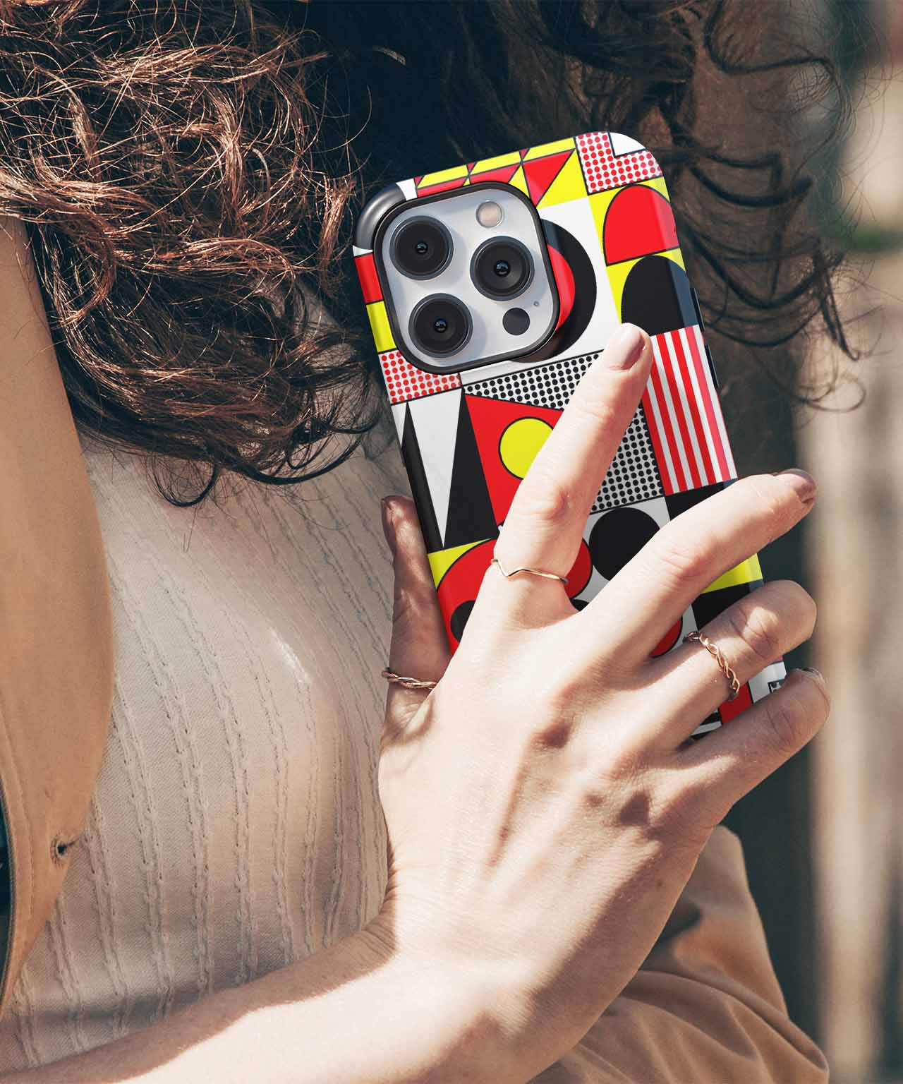 Energetic Colorful Geometric Playtime iPhone case Case Cazify - Delivery Canada