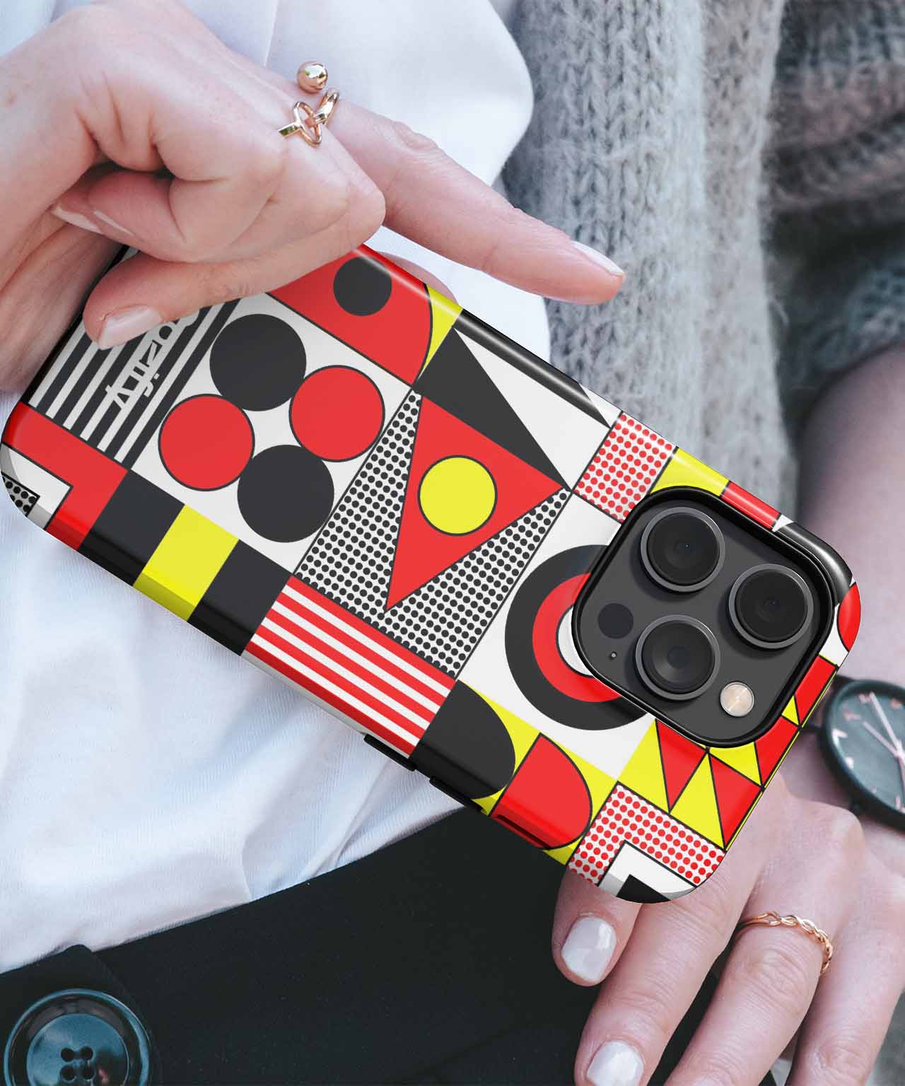 Energetic Colorful Geometric Playtime iPhone case Case Cazify - Delivery Canada