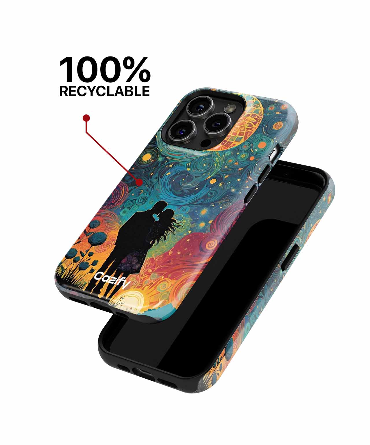 Ethereal Love Under Cosmic Colors iPhone case Case Cazify - Delivery Canada