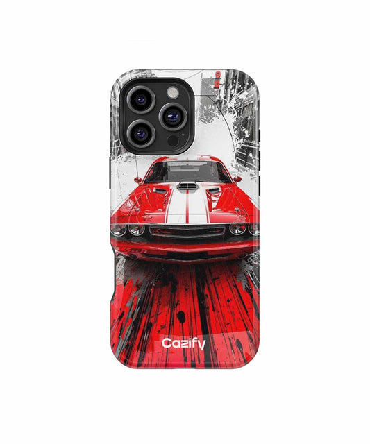 Fast Red Muscle Car in Action iPhone case Case Cazify - Delivery Canada