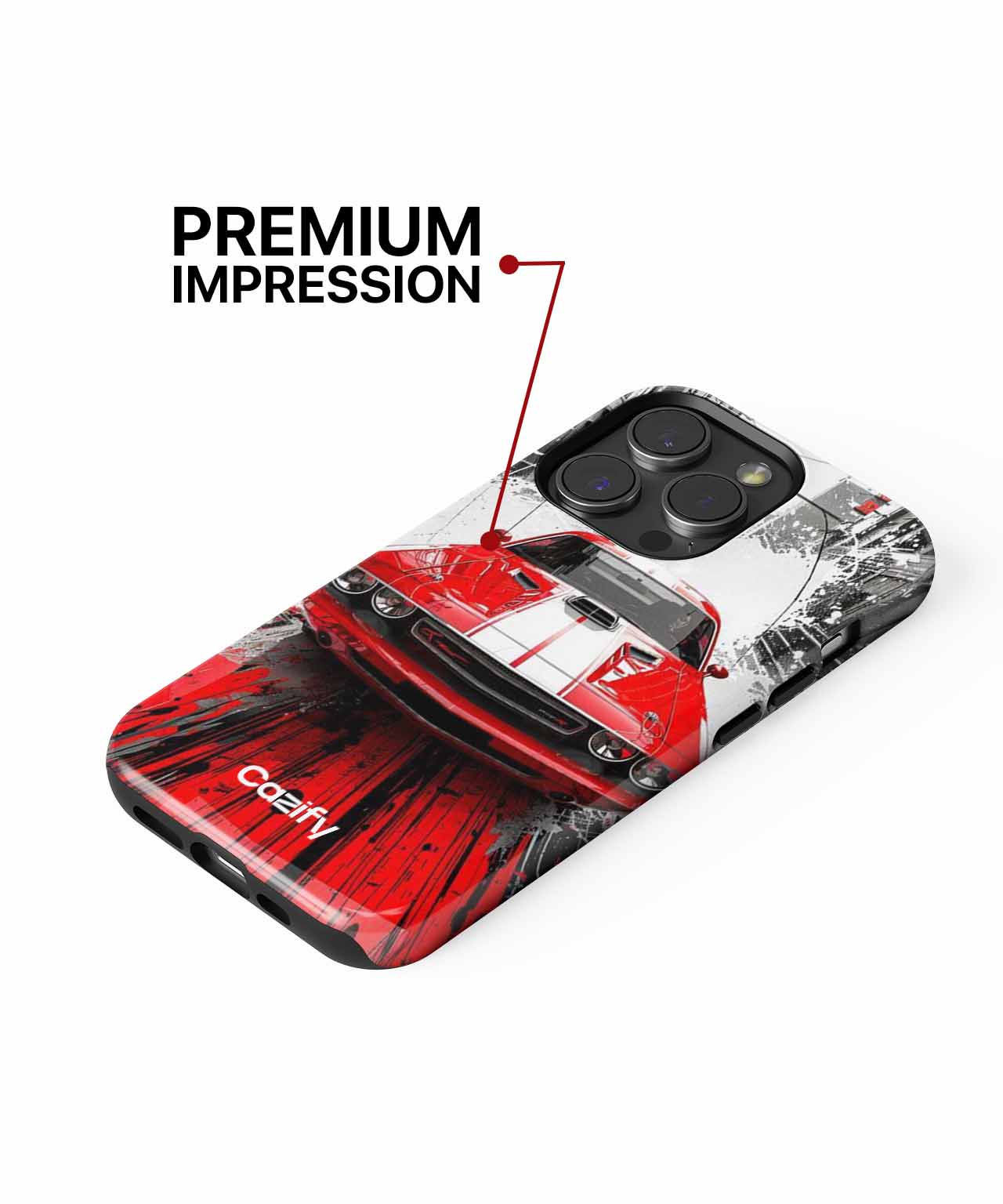 Fast Red Muscle Car in Action iPhone case Case Cazify - Delivery Canada