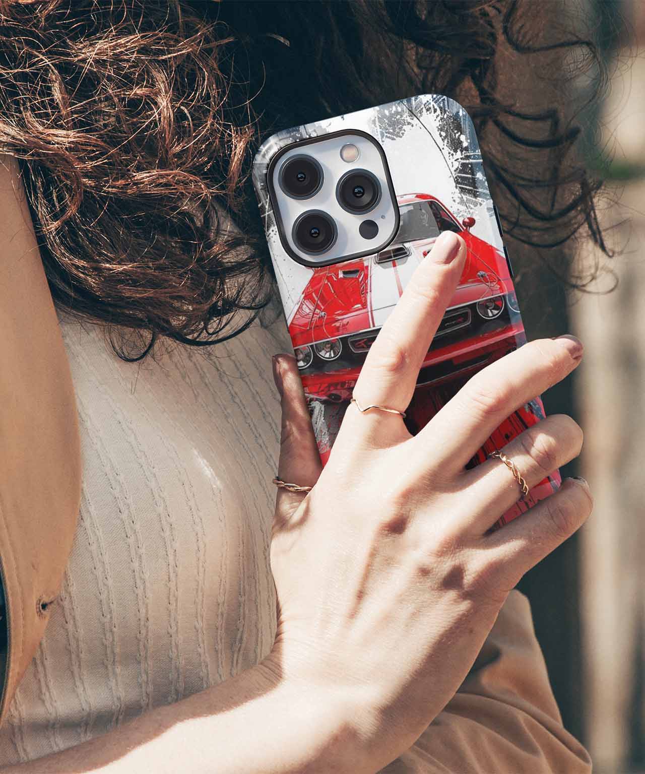 Fast Red Muscle Car in Action iPhone case Case Cazify - Delivery Canada