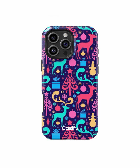 Festive Colorful Reindeer Christmas Party iPhone case Case Cazify - Delivery Canada