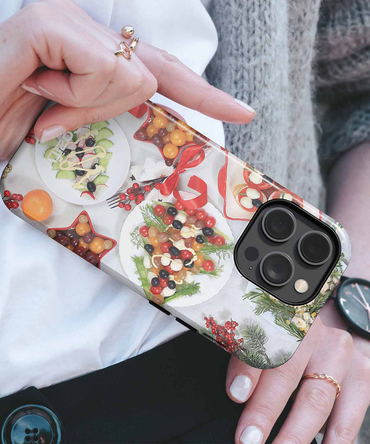Festive Fruit Fiesta with Cheerful Dishes iPhone case Case Cazify - Delivery Canada