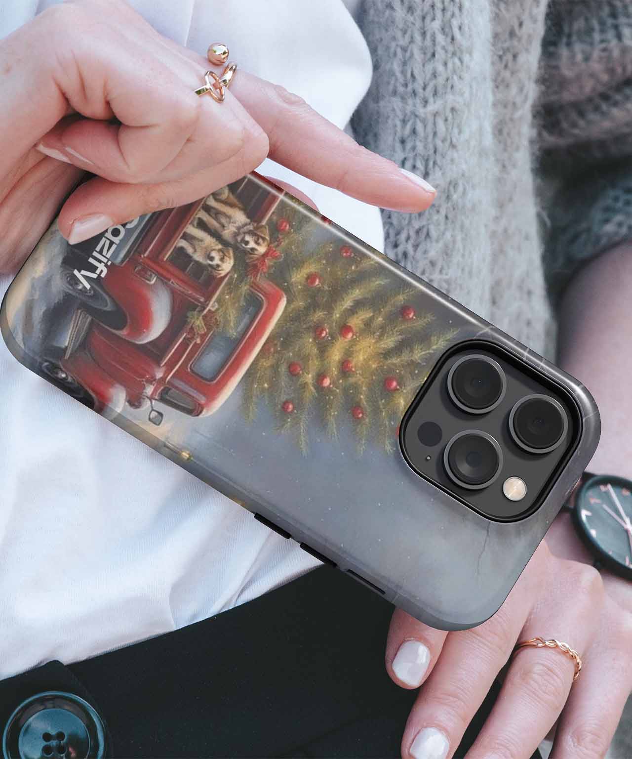 Festive Truck Full of Holiday Cheer iPhone case Case Cazify - Delivery Canada