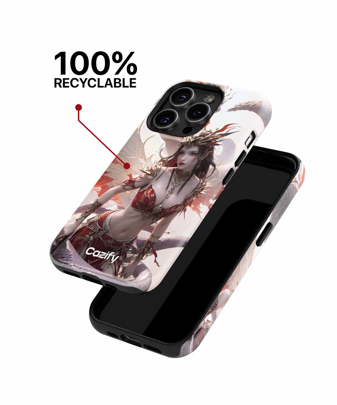 Fiery Dragon Queen in Majestic Battle iPhone case Case Cazify - Delivery Canada
