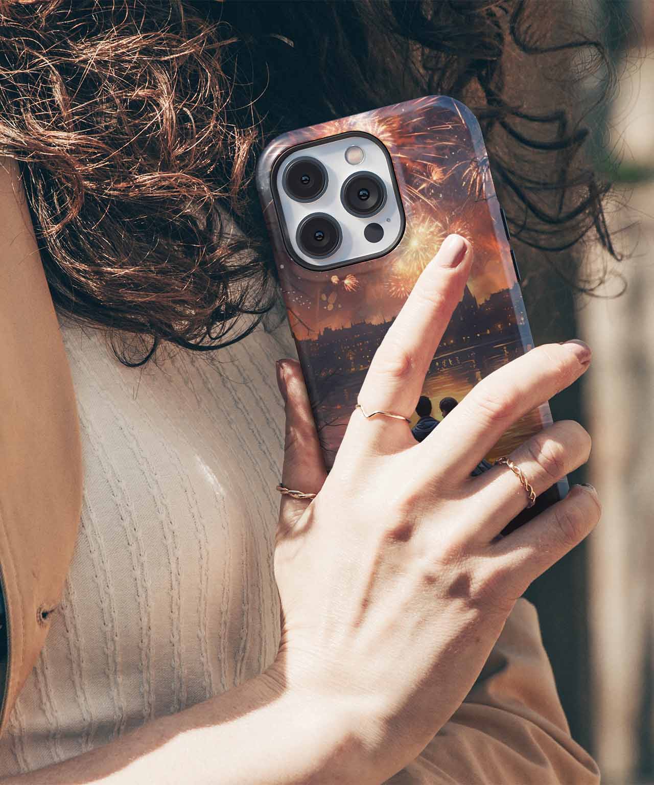 Fiery Night Love under Stars iPhone case Case Cazify - Delivery Canada