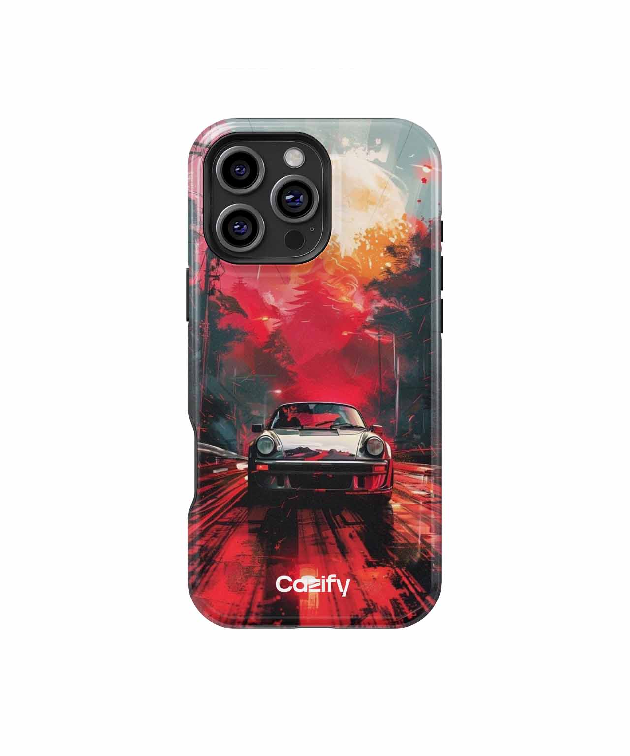 Fiery Racer in an Explosive City iPhone case Case Cazify - Delivery Canada