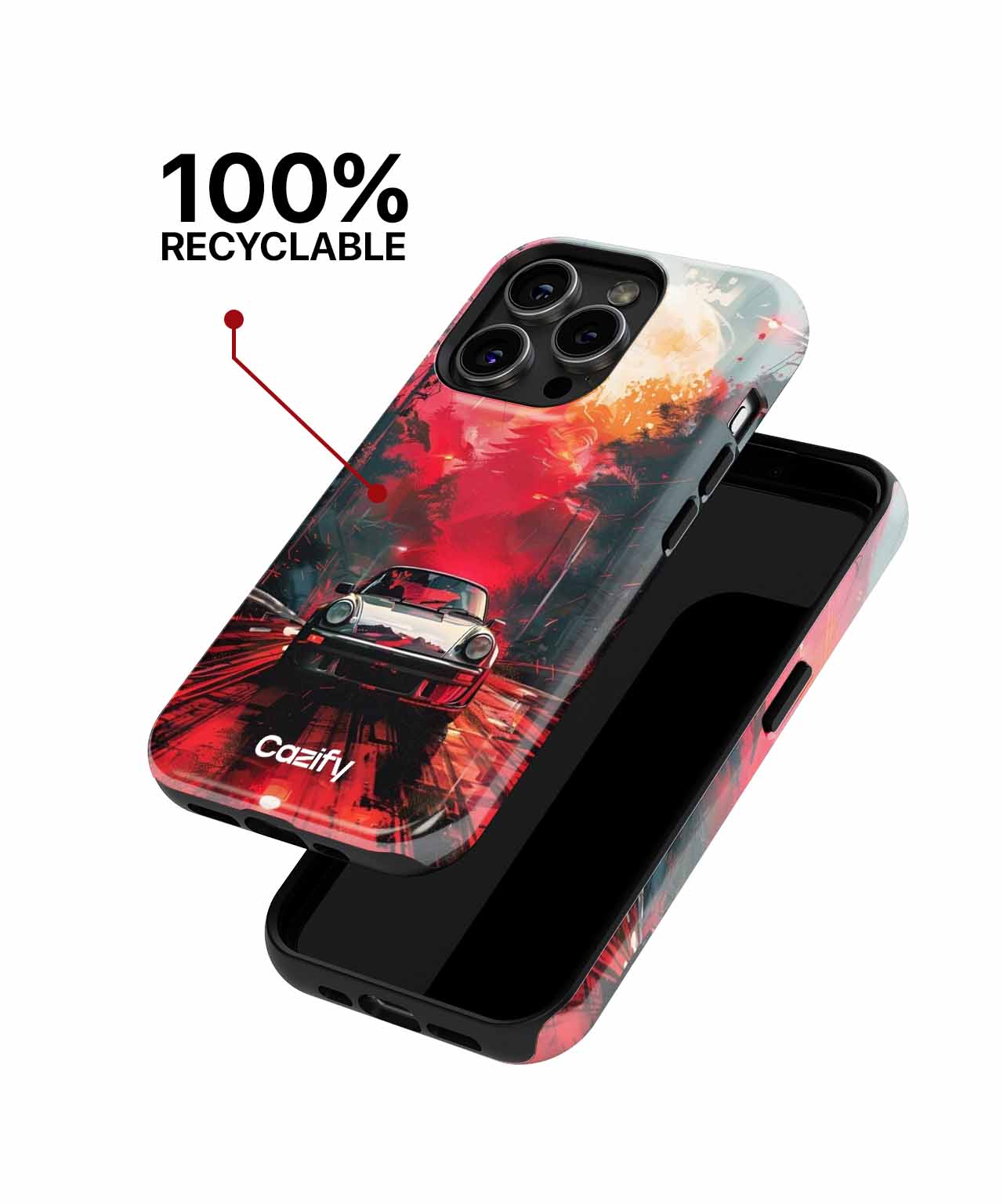Fiery Racer in an Explosive City iPhone case Case Cazify - Delivery Canada